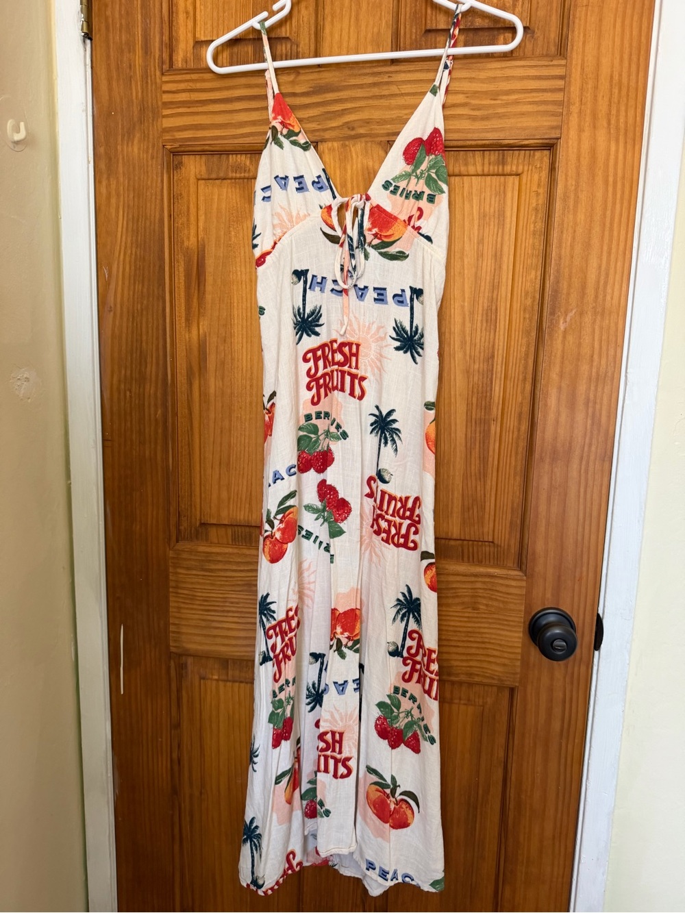 Paper Heart Fresh Fruits Printed Maxi Tie-Back Summer Dress - Picture 2 of 9